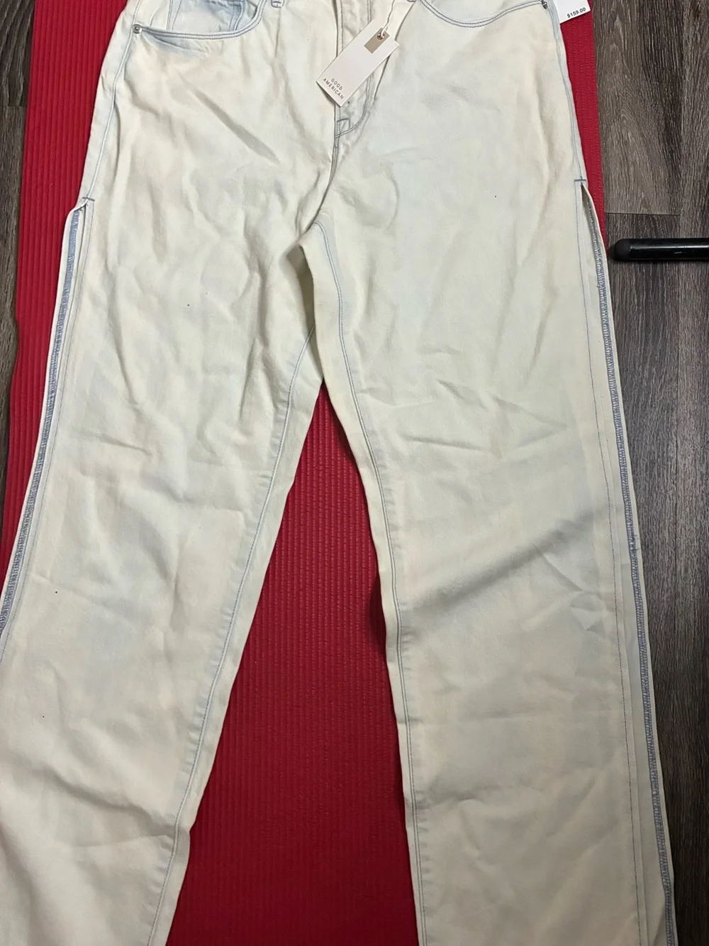 Brand New Good American off white High-Rise Jeans and bra top - Picture 3 of 7